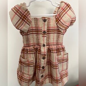 Plaid Puff Sleeve Dress